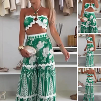 👙Women’s Bikini Top & Printed Wide-Leg Pants Set - Fashionable & Vacation-Ready
