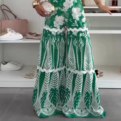 👙Women’s Bikini Top & Printed Wide-Leg Pants Set - Fashionable & Vacation-Ready