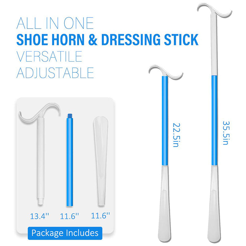 Adjustable Long Shoe Horn with Sock Remover for Seniors🦯