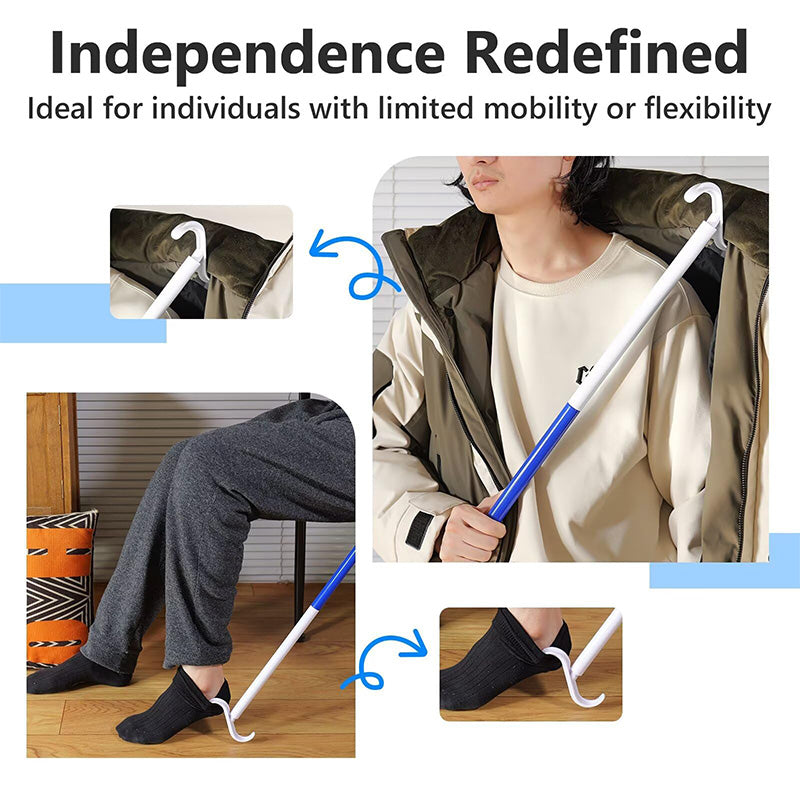 Adjustable Long Shoe Horn with Sock Remover for Seniors🦯