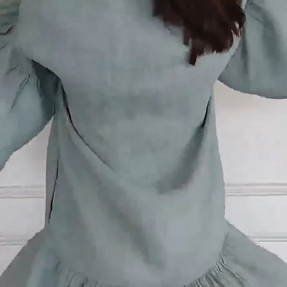 ⏳Time-limited Special⏰Women's Casual V-Neck Ruffle Shirt Dress