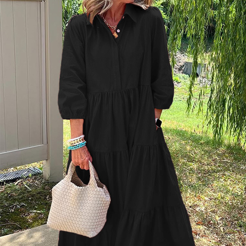 ⏳Time-limited Special⏰Women’s Casual Loose Fit Lapel Ankle Length Dress