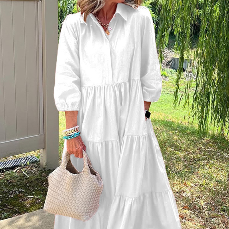⏳Time-limited Special⏰Women’s Casual Loose Fit Lapel Ankle Length Dress