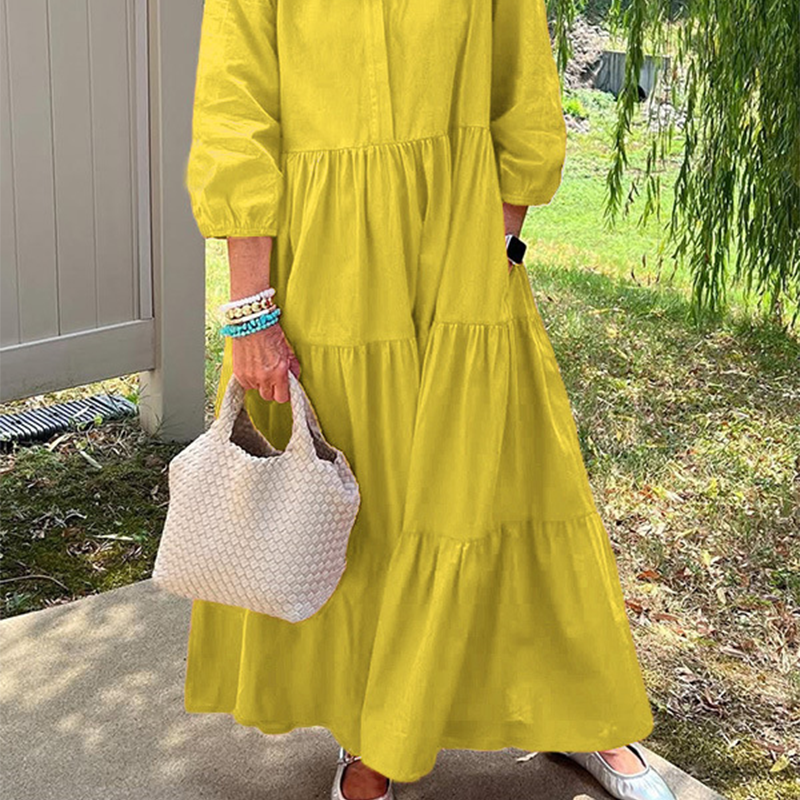 ⏳Time-limited Special⏰Women’s Casual Loose Fit Lapel Ankle Length Dress