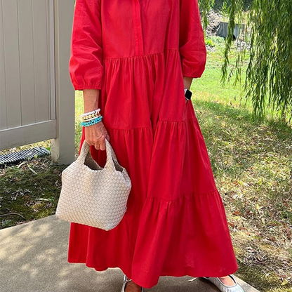 ⏳Time-limited Special⏰Women’s Casual Loose Fit Lapel Ankle Length Dress