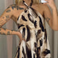 ⏳Time-limited Special⏰Women's Printed Halter Neck Maxi Dress