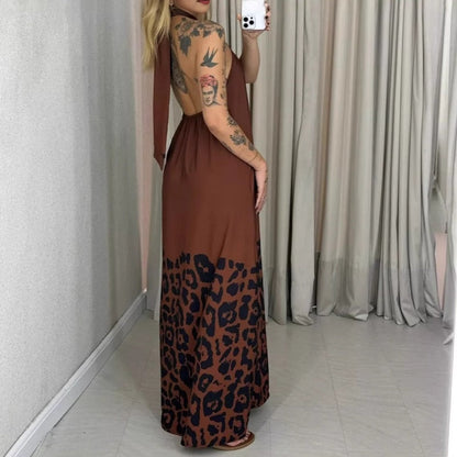 ⏳Time-limited Special⏰Women's Printed Halter Neck Maxi Dress