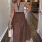 ⏳Time-limited Special⏰Women's Casual V-Neck Striped Maxi Dress