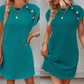 ⏳Time-limited Special⏰Solid Color Round Neck Slimming A-Line Dress