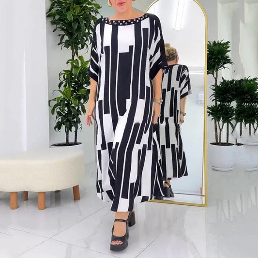 ⏳Time-limited Special⏰Women's Modern Print Loose Fit Dress