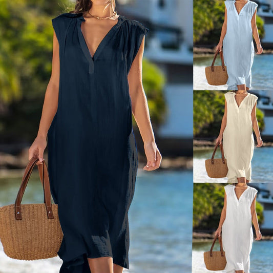 ⏳Time-limited Special⏰Women's Elegant Sleeveless V-Neck Dress👗