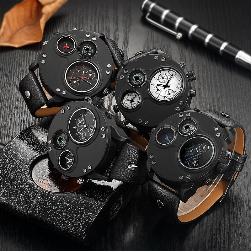 ⏳Time-limited Special⏰Men's Dual Time Zone Analog Watch with Compass