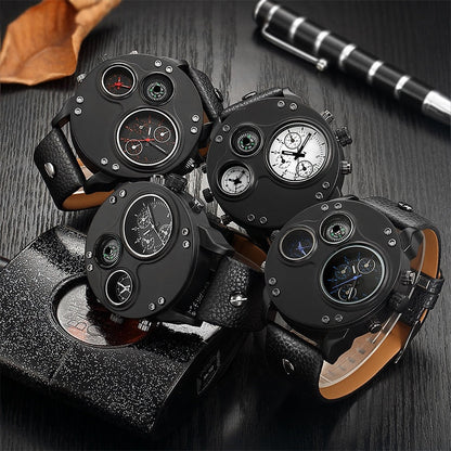 ⏳Time-limited Special⏰Men's Dual Time Zone Analog Watch with Compass