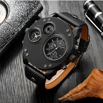 ⏳Time-limited Special⏰Men's Dual Time Zone Analog Watch with Compass
