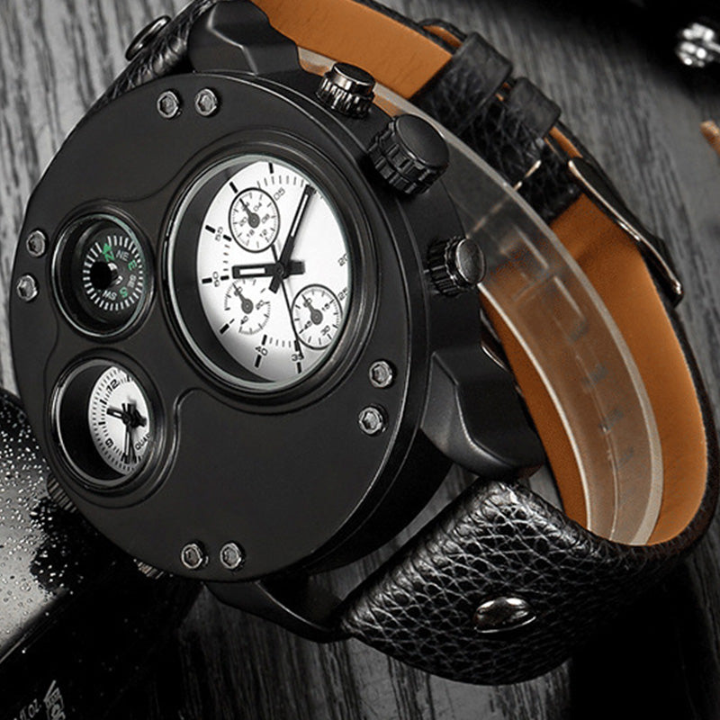 ⏳Time-limited Special⏰Men's Dual Time Zone Analog Watch with Compass