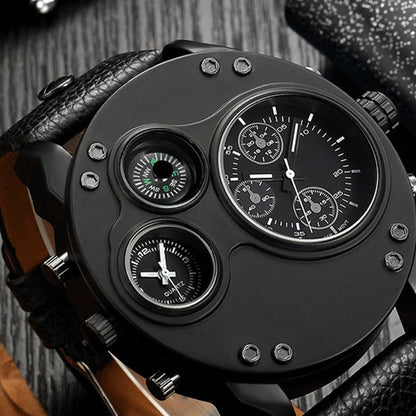 ⏳Time-limited Special⏰Men's Dual Time Zone Analog Watch with Compass