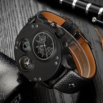 ⏳Time-limited Special⏰Men's Dual Time Zone Analog Watch with Compass