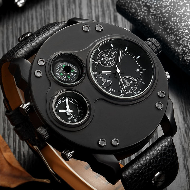 ⏳Time-limited Special⏰Men's Dual Time Zone Analog Watch with Compass