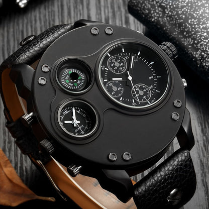 ⏳Time-limited Special⏰Men's Dual Time Zone Analog Watch with Compass