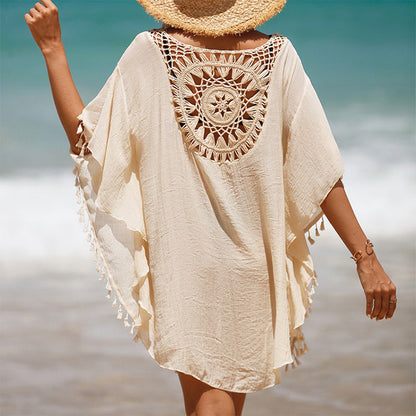 ⏳Time-limited Special⏰Women's Loose Solid Color Hollow Out Cover Up