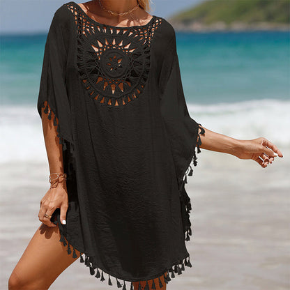 ⏳Time-limited Special⏰Women's Loose Solid Color Hollow Out Cover Up