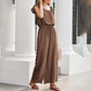 ⏳Time-limited Special⏰Women's Solid Color Pleated Square Neck Jumpsuit👗