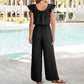⏳Time-limited Special⏰Women's Solid Color Pleated Square Neck Jumpsuit👗