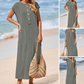 ⏳Time-limited Special⏰Women's Ribbed Knit Henley Maxi Dress