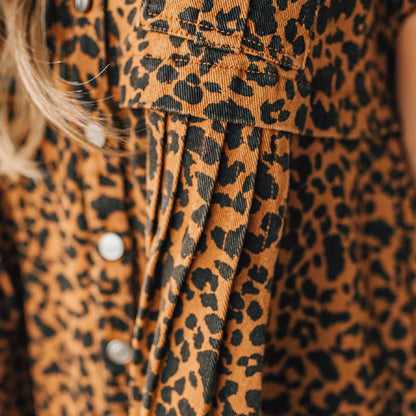 ⏳Time-limited Special⏰Wild Wish Leopard Denim Dress👗