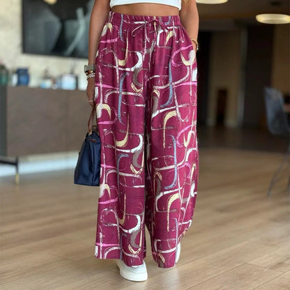 ⏳Time-limited Special⏰Women’s Casual Printed Wide-Leg Pants with Pockets👖