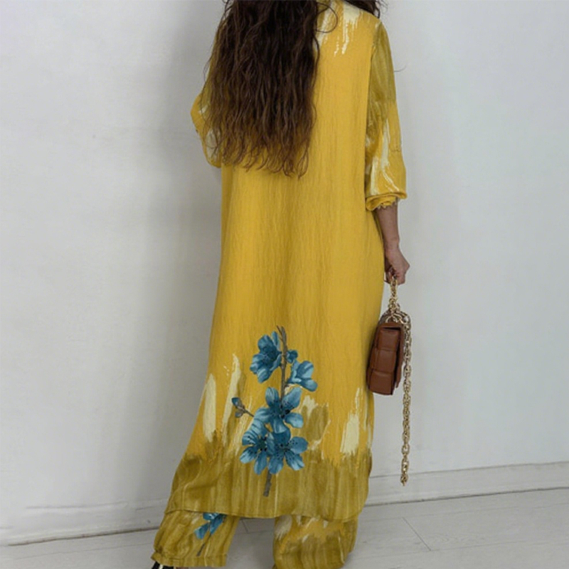 ⏳Time-limited Special⏰Women's Longline Shirt Dress & Wide-Leg Pants Set