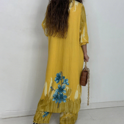 ⏳Time-limited Special⏰Women's Longline Shirt Dress & Wide-Leg Pants Set