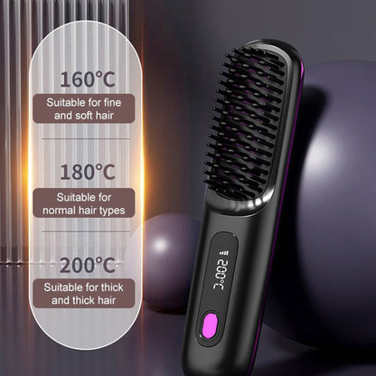 ⏳Time-limited Special⏰Wireless Ceramic Heating Hair Straightening Comb