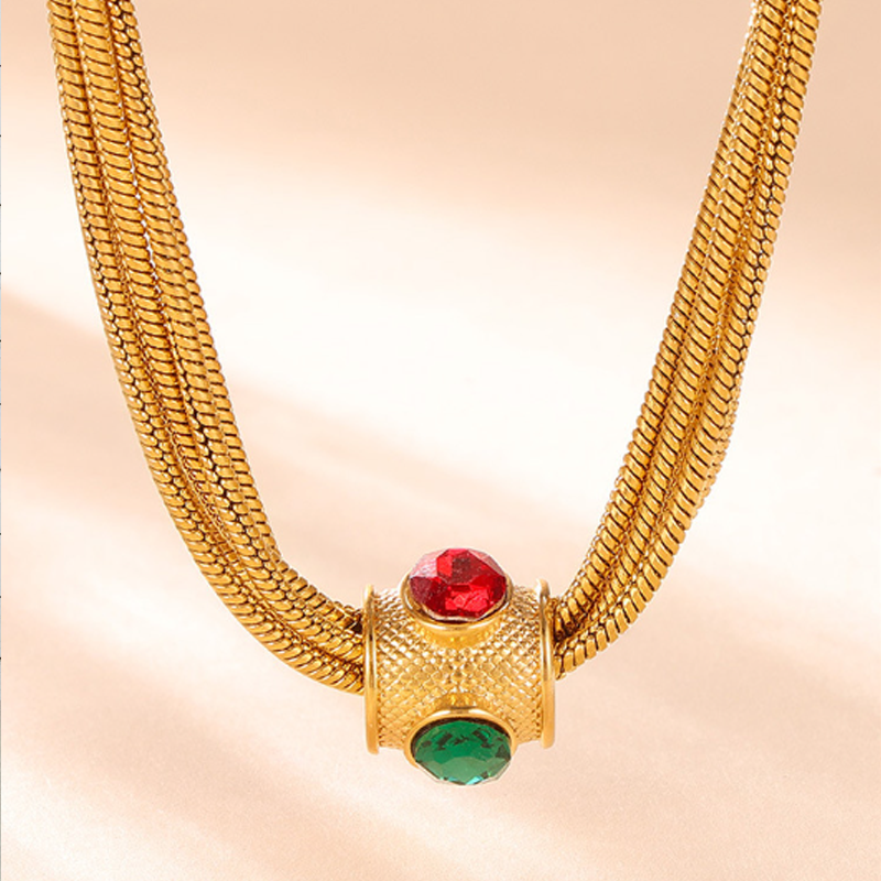 ⏳Time-limited Special⏰Layered Chains Rhinestone-Encrusted Necklace & Bracelet📿