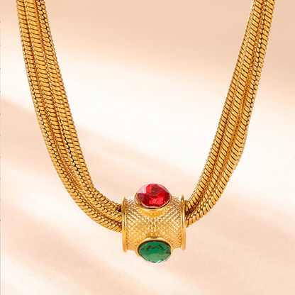 ⏳Time-limited Special⏰Layered Chains Rhinestone-Encrusted Necklace & Bracelet📿