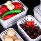 🔥🔥Household transparent plastic food storage box-Including drain basket💧