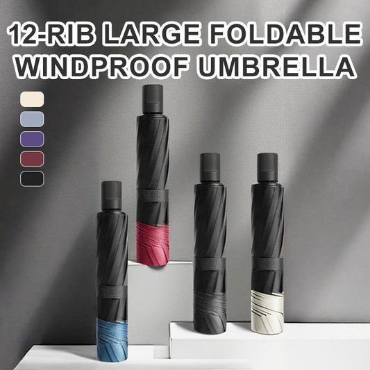 ⏳Time-limited Special⏰12-Rib Large Foldable Windproof Umbrella🌂