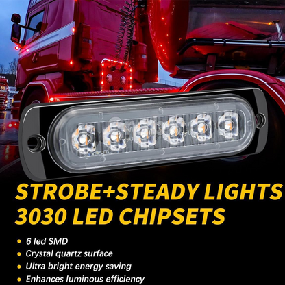 ⏳Limited-time 50% off⏰Waterproof Steady & Strobe LED Light for Trucks & Motorcycles🌟🚨