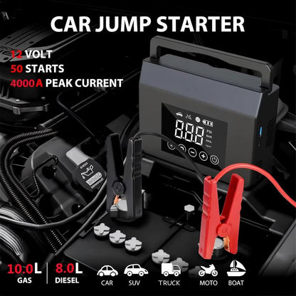 ⏳Limited-time 40% off🚗🔋Portable Car Jump Starter with Air Compressor💨🛞