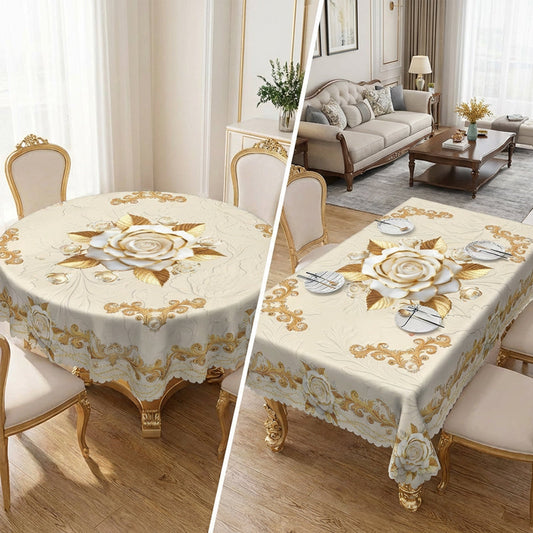 ⏳Limited-time 50% off⏰Waterproof Gold Rose Tablecloth🌹
