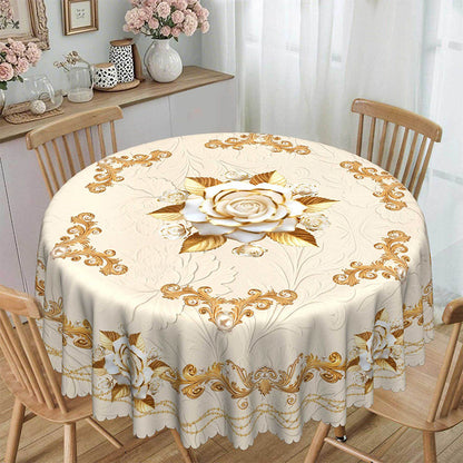 ⏳Limited-time 50% off⏰Waterproof Gold Rose Tablecloth🌹