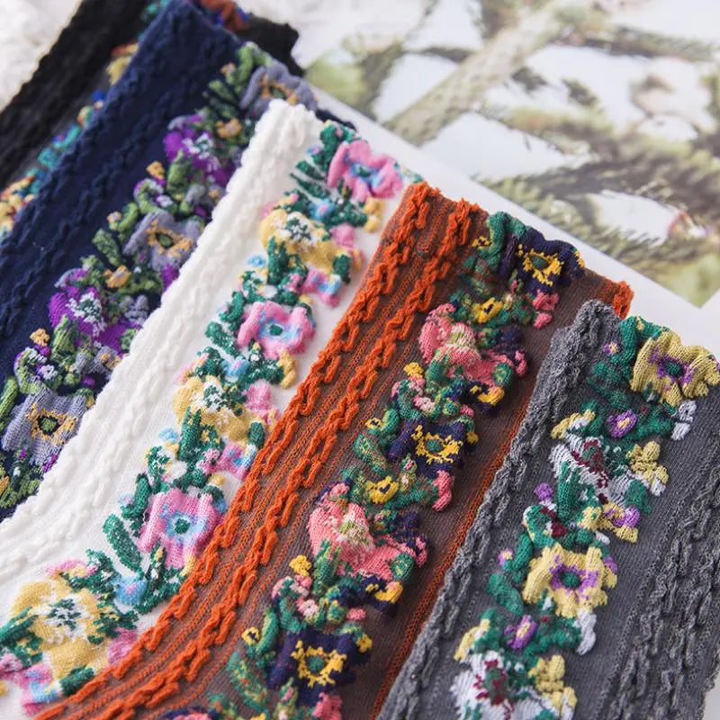 Vintage Embroidered Floral Socks spiyle