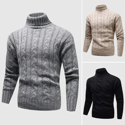 Men's Fashionable Knit Turtleneck Sweater aimtoyou