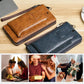 Men's Leather Zipper Wallet With Multi Card Holder aimtoyou