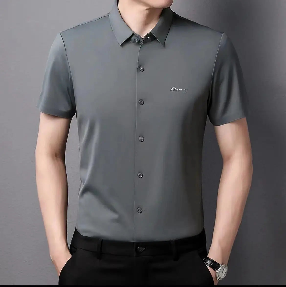 Men's Short Sleeve Non-Iron Business Shirt aimtoyou