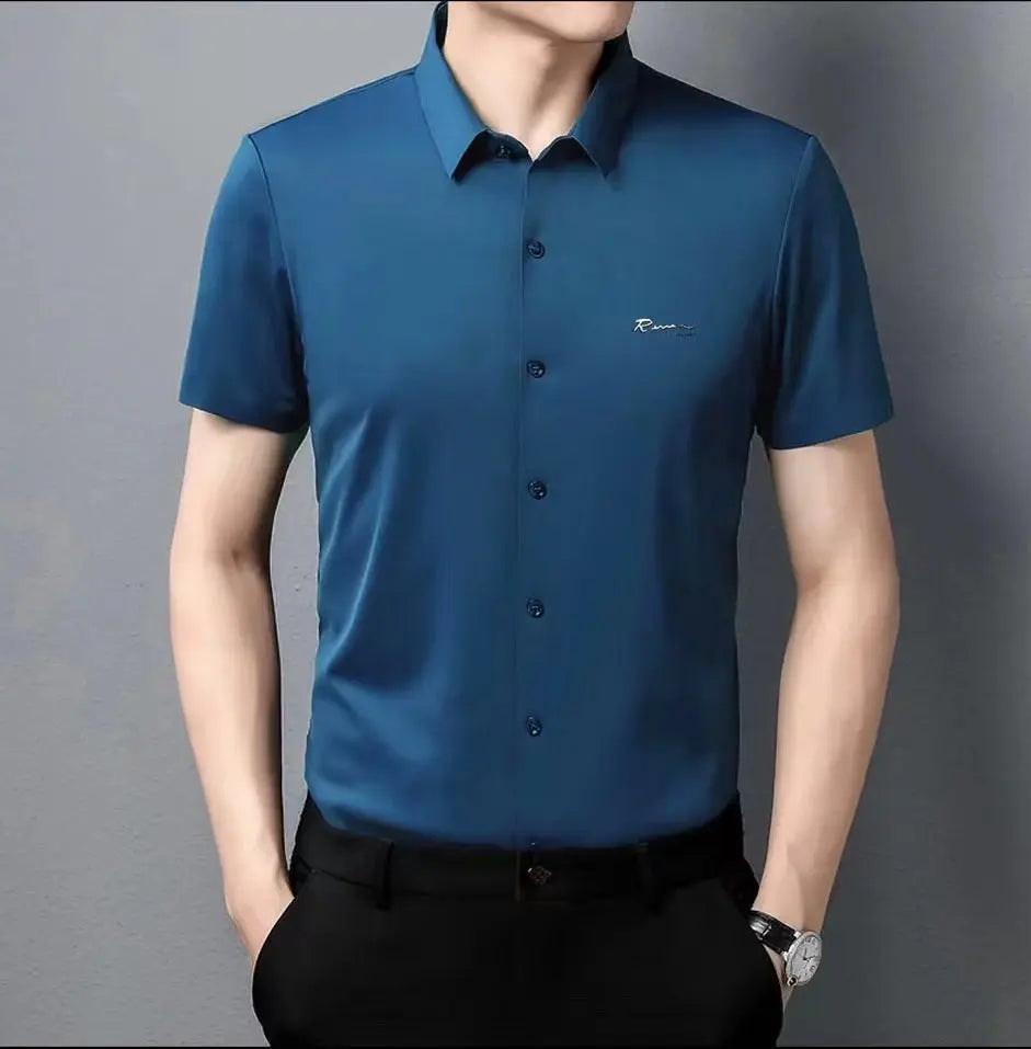 Men's Short Sleeve Non-Iron Business Shirt aimtoyou