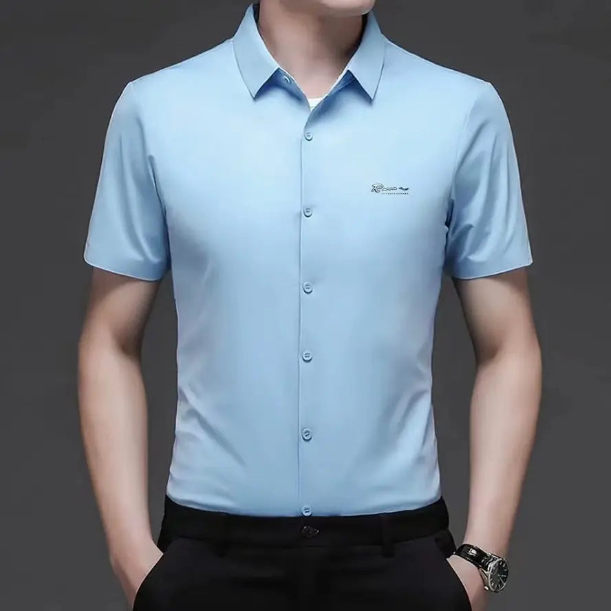 Men's Short Sleeve Non-Iron Business Shirt aimtoyou