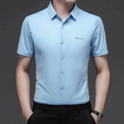Men's Short Sleeve Non-Iron Business Shirt aimtoyou