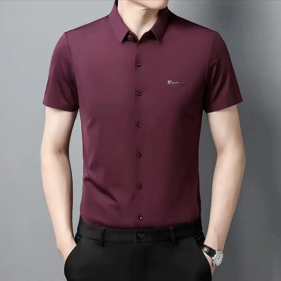 Men's Short Sleeve Non-Iron Business Shirt aimtoyou