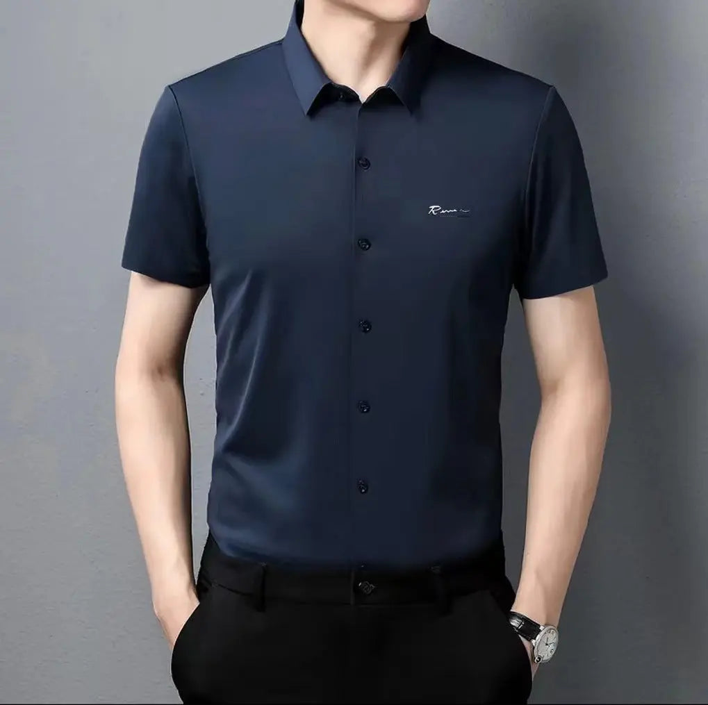 Men's Short Sleeve Non-Iron Business Shirt aimtoyou